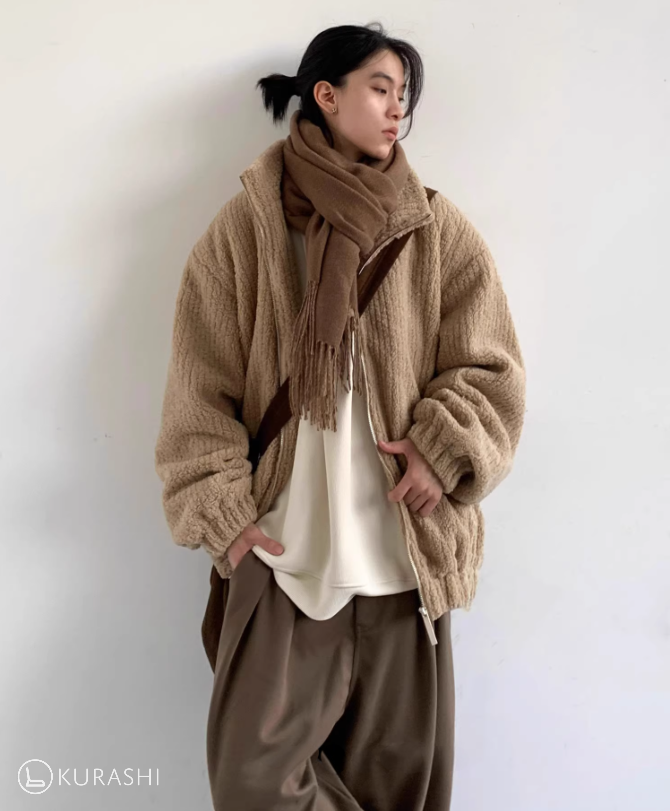 Fleece-Lined Vintage Zip Jacket – Kurashi Living