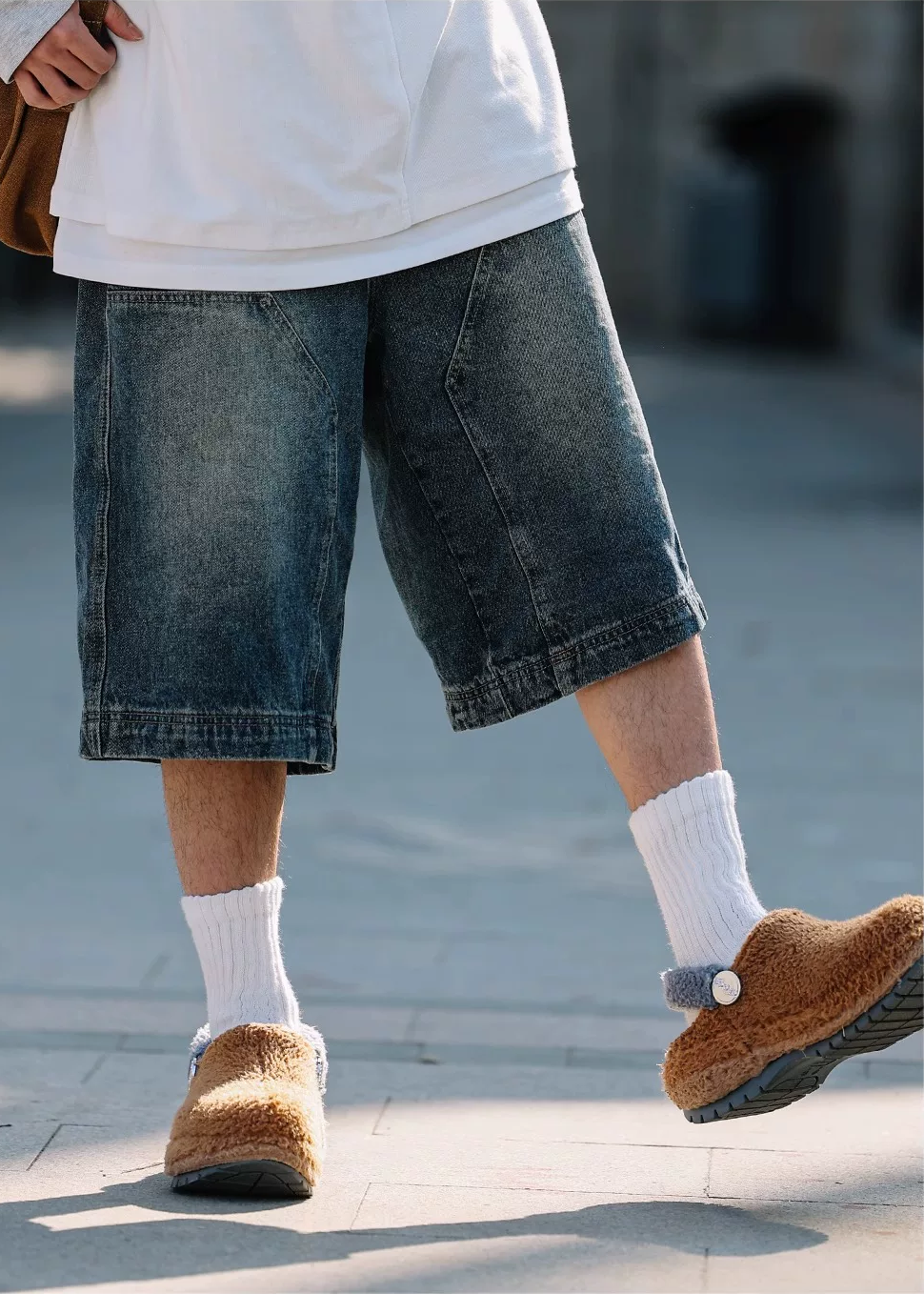 Riku Washed Panel Denim Shorts