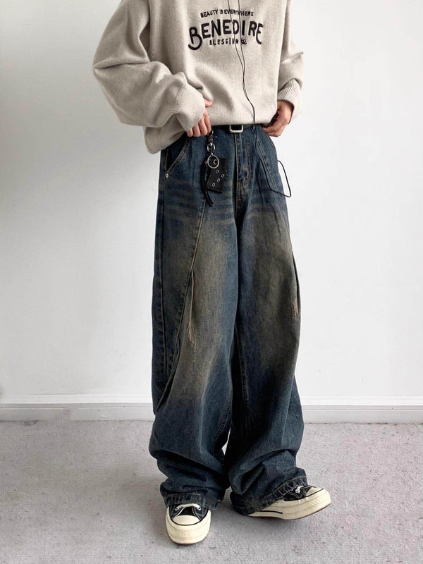Kei Vintage Wash Wide-Leg Jeans