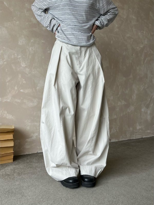Sora Curved-Leg Cotton Trousers