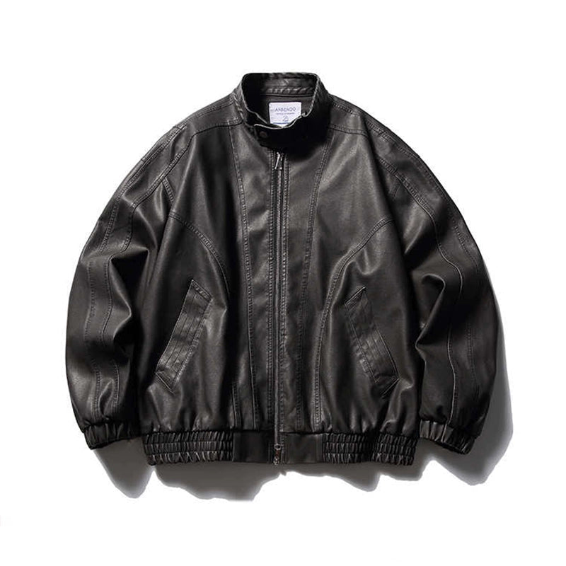 Shinrin Faux Leather Bomber Jacket