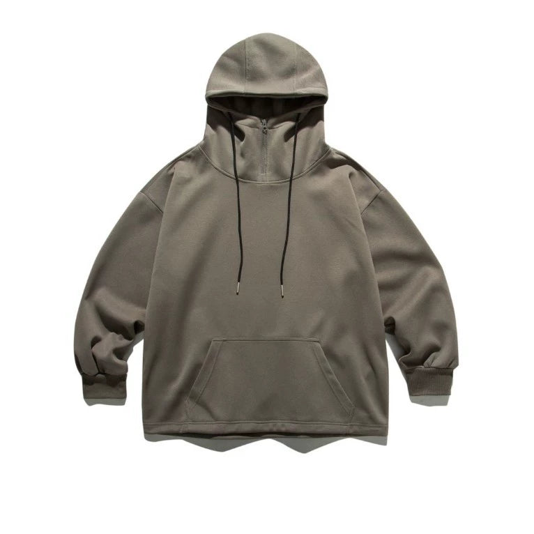 Kazenari Kapuzenjacke mit Viertelreißverschluss