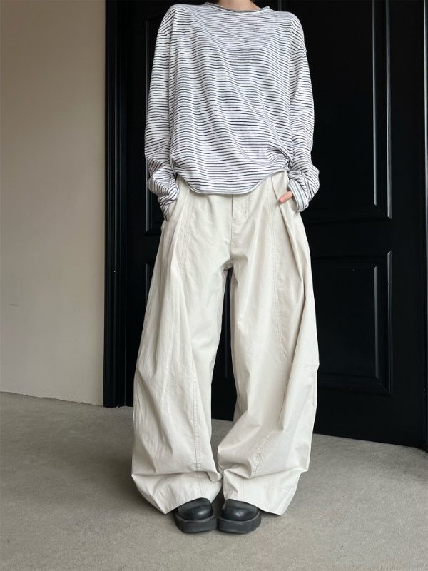 Sora Curved-Leg Cotton Trousers