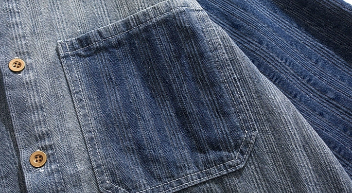 Aozora – Überhemd aus verblasstem Denim