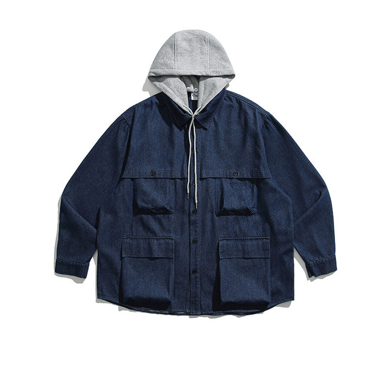 Nori Hooded Denim Utility Jacket