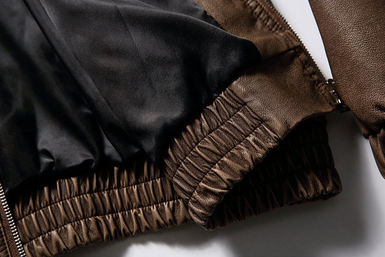 Shinrin Faux Leather Bomber Jacket
