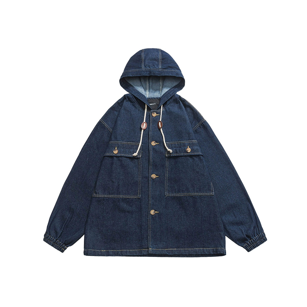 Denim Toggle Hooded Jacket