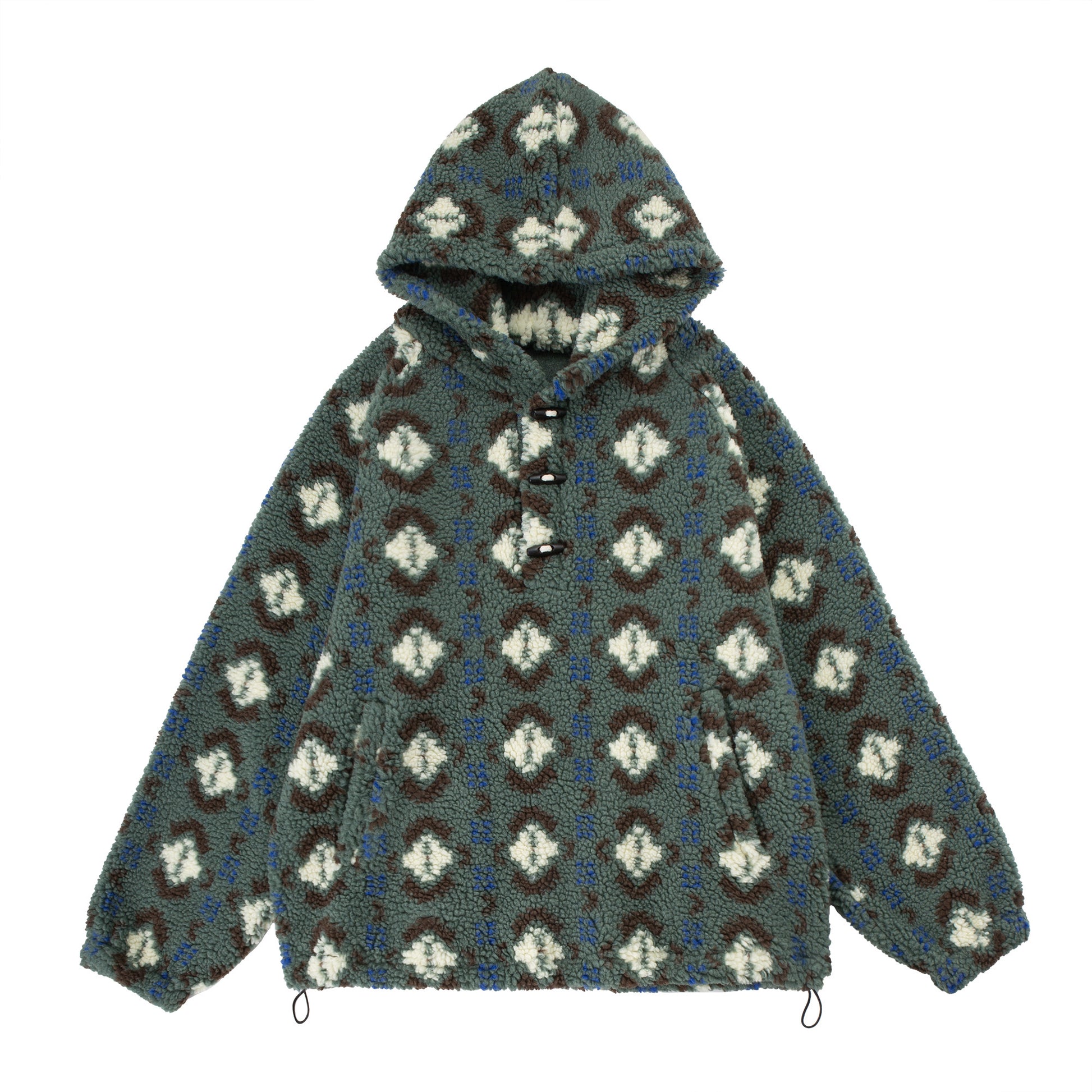 Haruto Patterned Fleece Hoodie