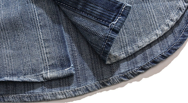Aozora – Überhemd aus verblasstem Denim