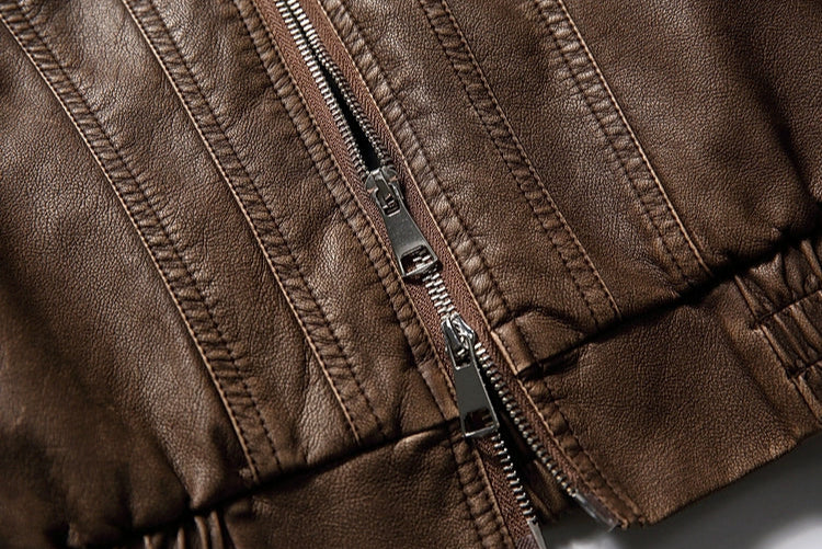 Shinrin Faux Leather Bomber Jacket