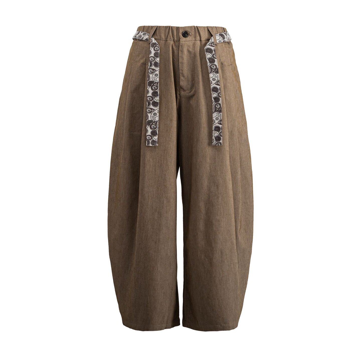 Kaito Pattern-Tie Barrel Pants