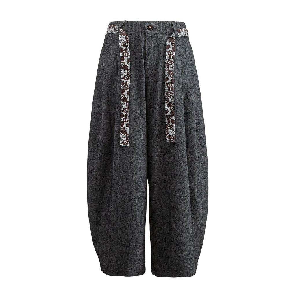 Kaito Pattern-Tie Barrel Pants