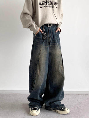Kei Vintage Wash Wide-Leg Jeans