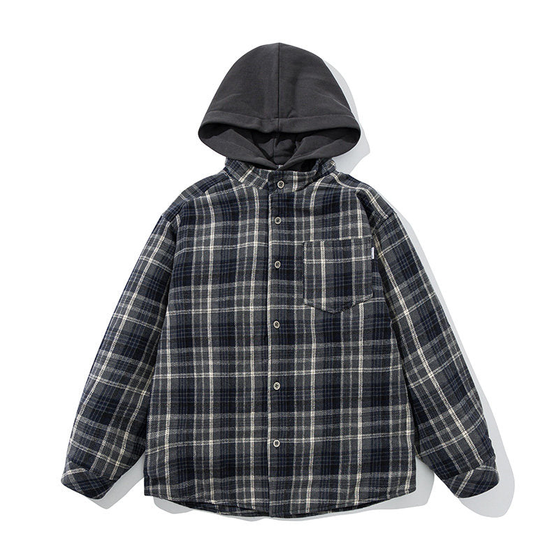 Riku Layered Plaid Hooded Jacket