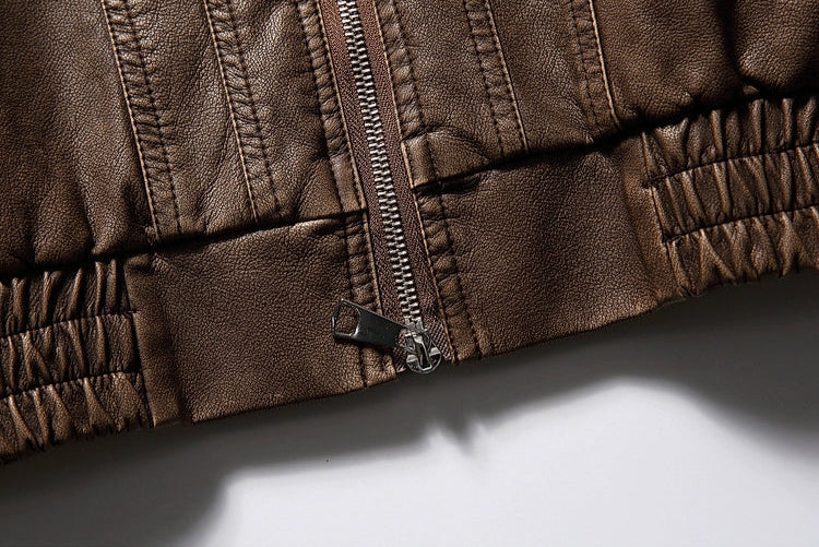Shinrin Faux Leather Bomber Jacket