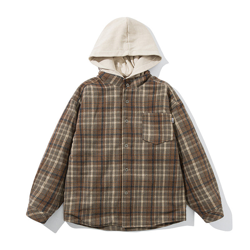Riku Layered Plaid Hooded Jacket