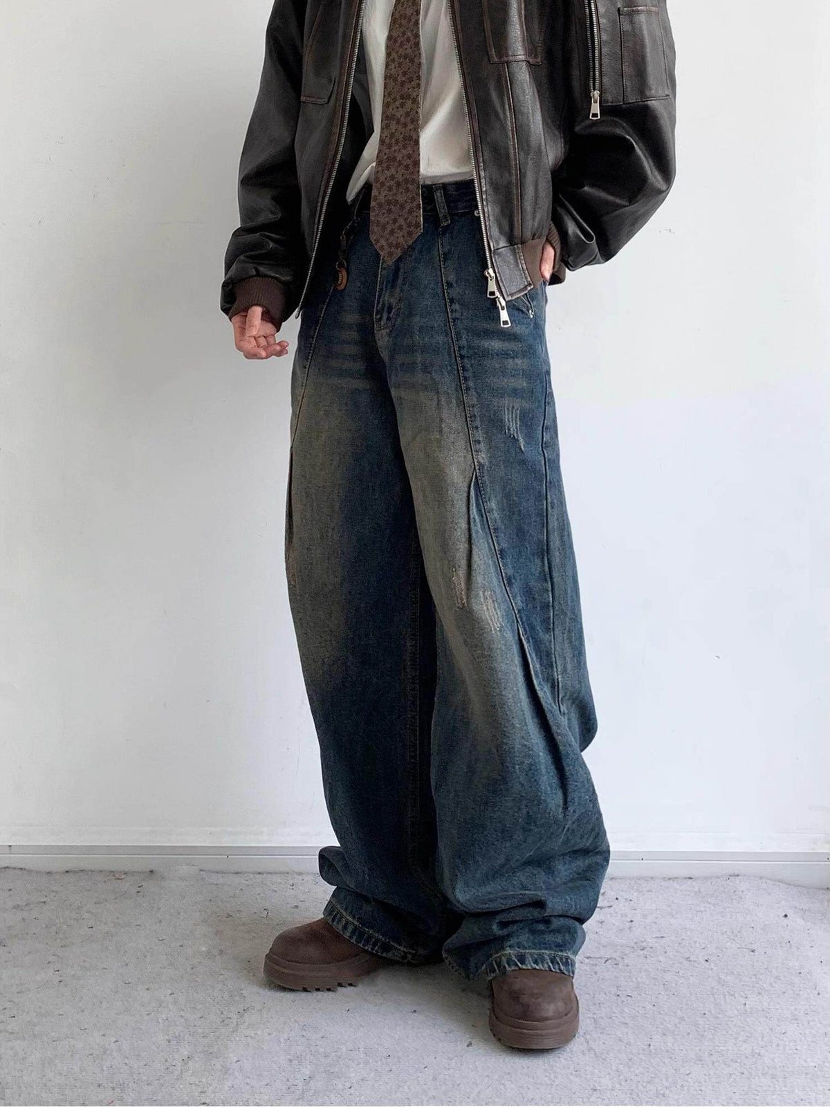 Kei Vintage Wash Wide-Leg Jeans