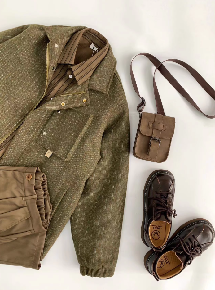 Retro Textured Workwear Jacket
