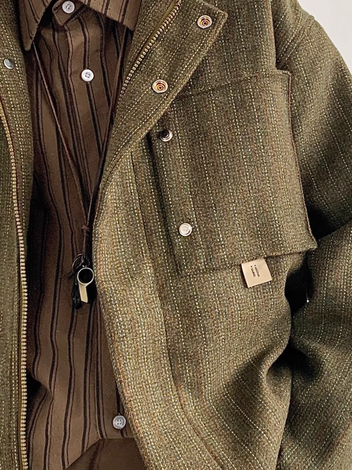 Retro Textured Workwear Jacket
