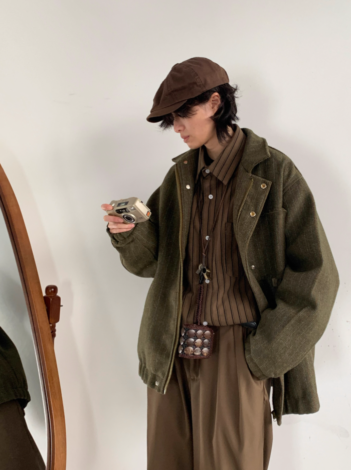 Retro Textured Workwear Jacket