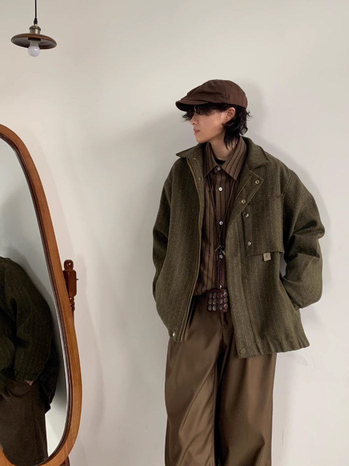 Retro Textured Workwear Jacket