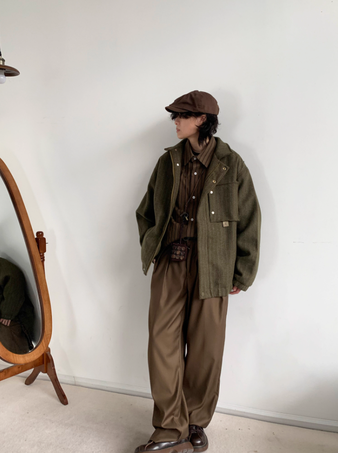 Retro Textured Workwear Jacket