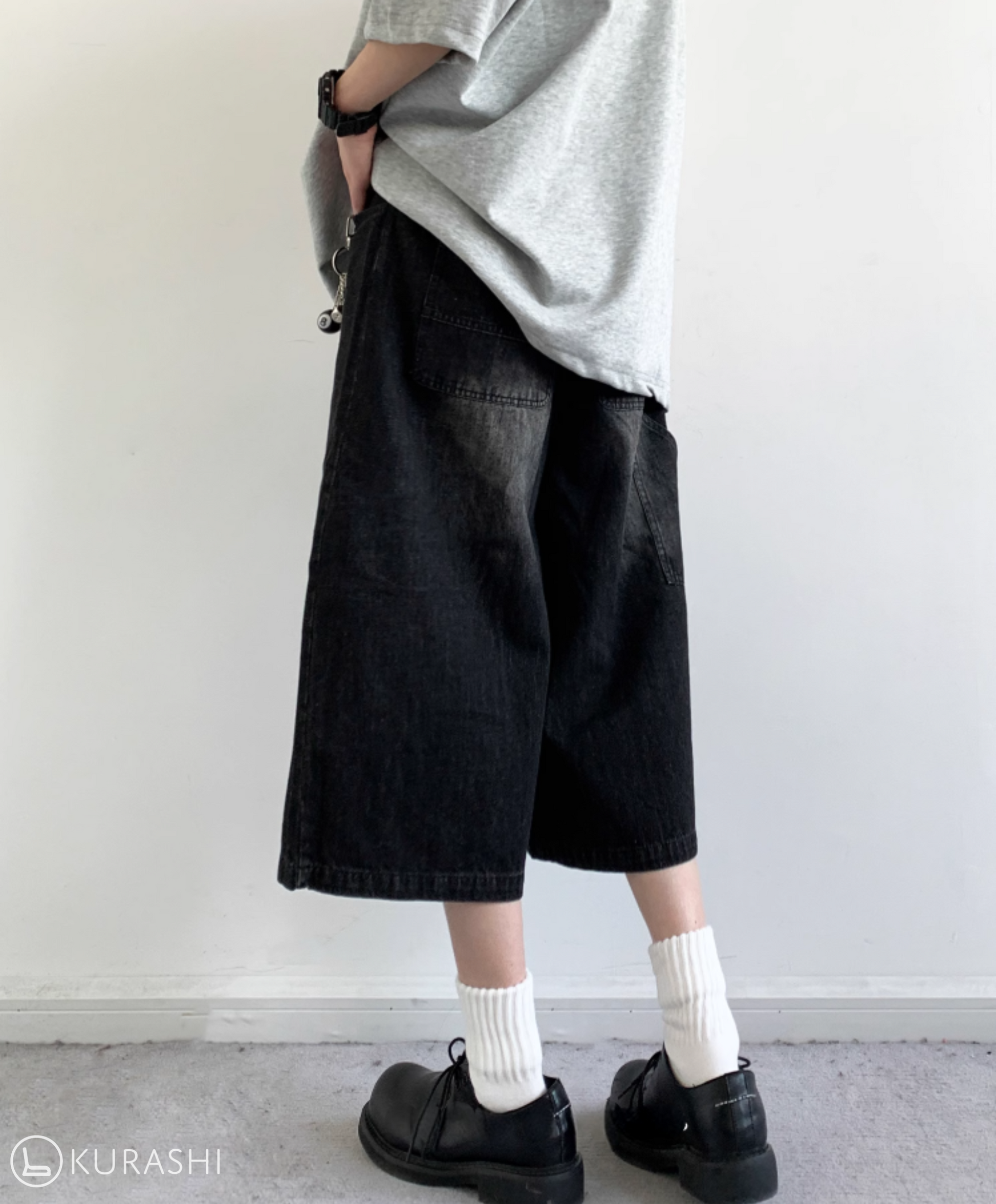 Kokuto Washed Wide Denim Shorts