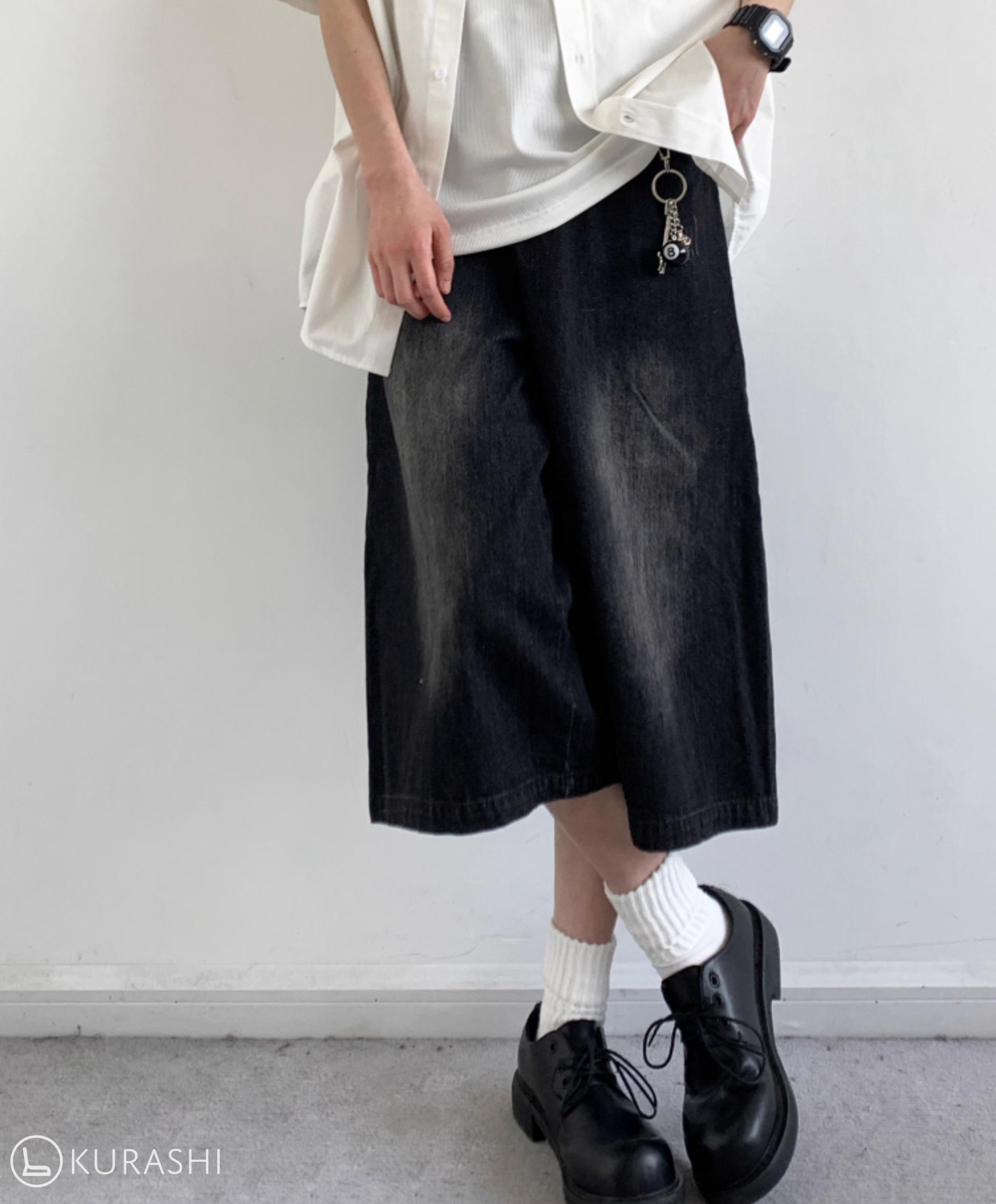 Kokuto Washed Wide Denim Shorts