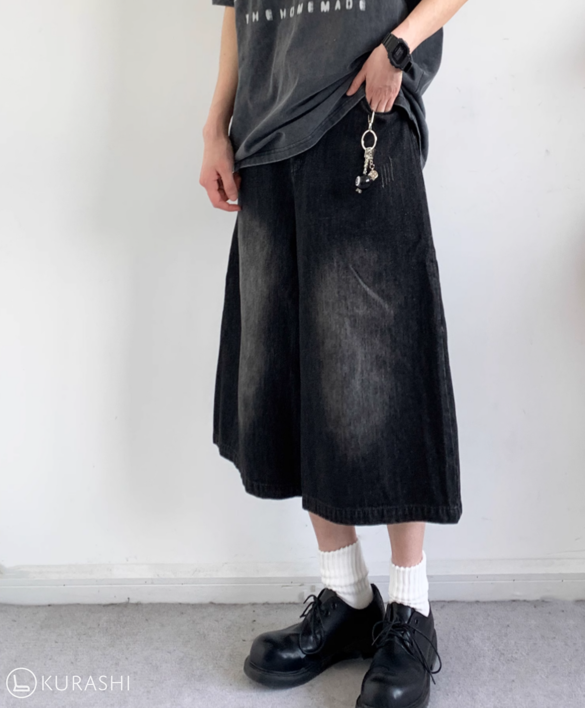 Kokuto Washed Wide Denim Shorts