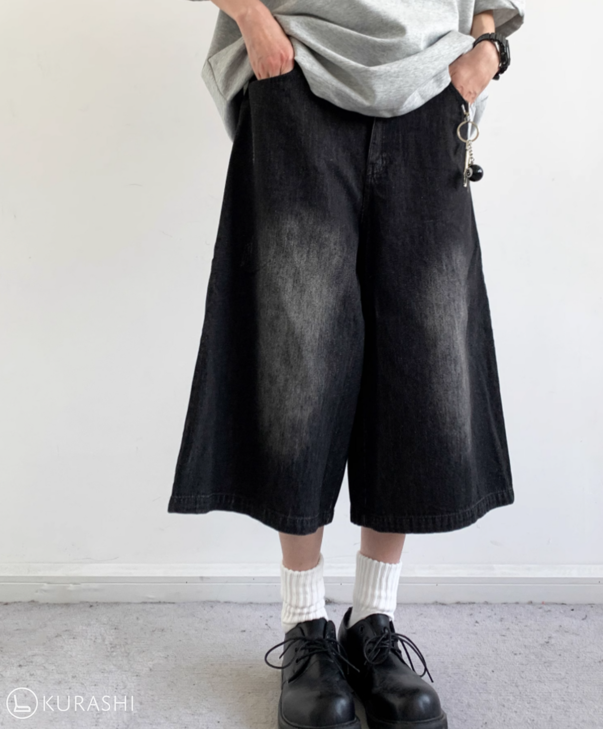 Kokuto Washed Wide Denim Shorts