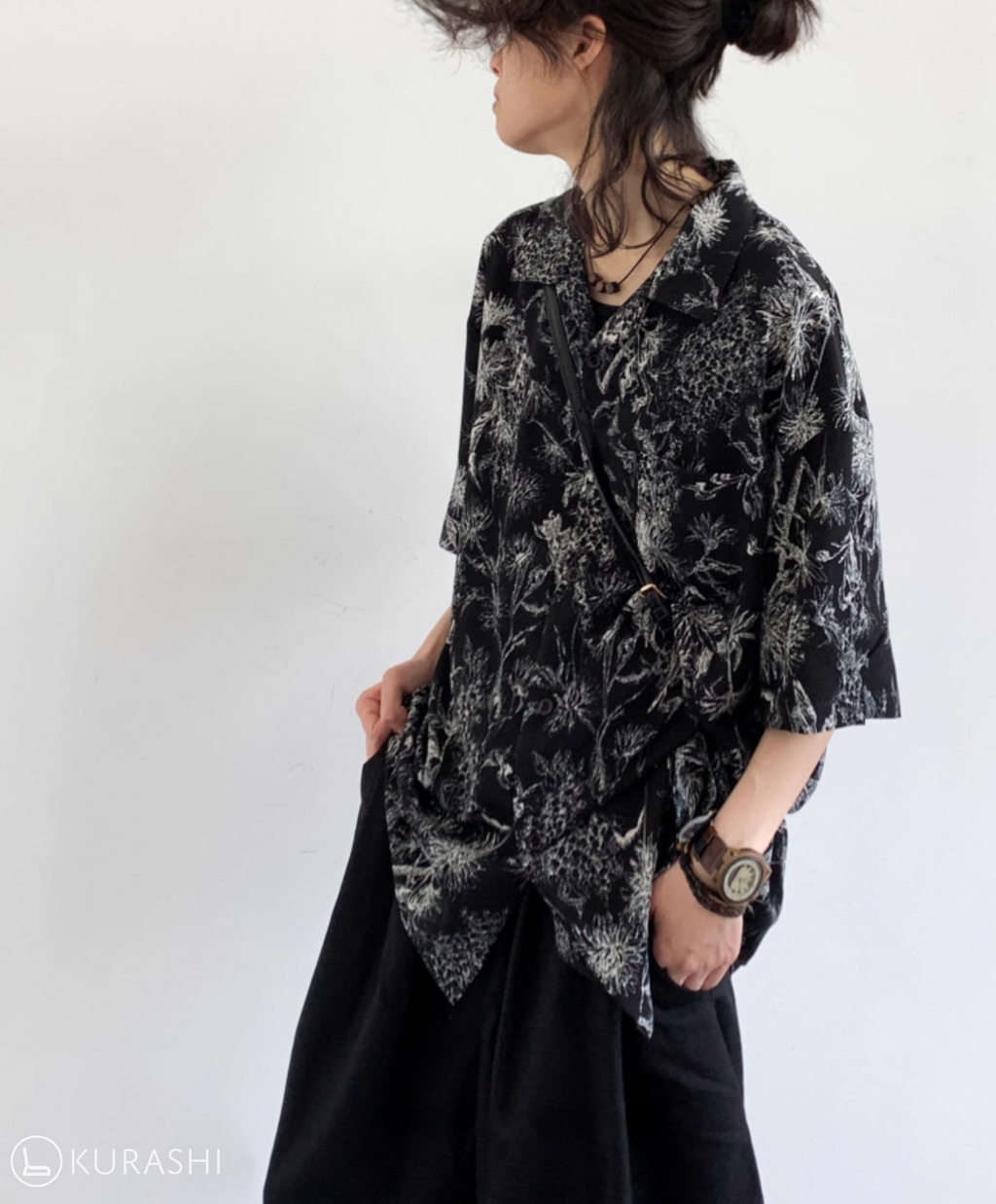 Kurohana Crushed Floral Shirt