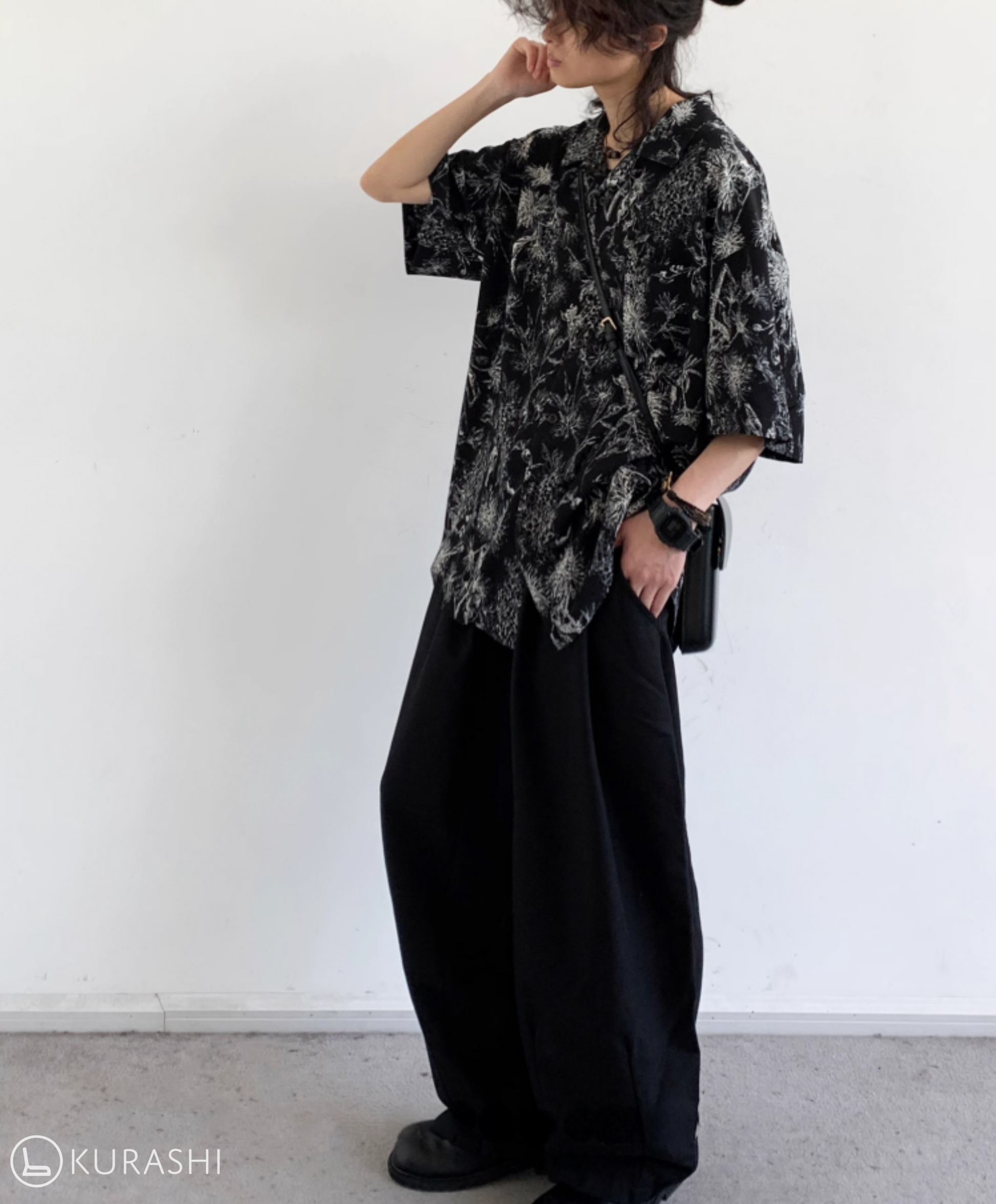 Kurohana Crushed Floral Shirt