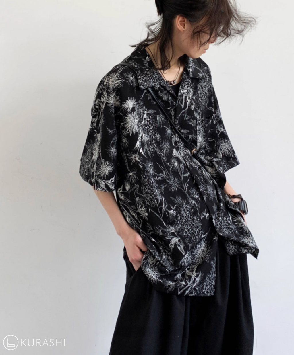 Kurohana Crushed Floral Shirt