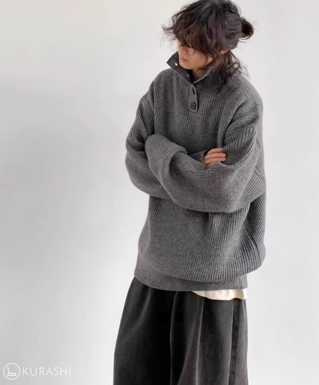 Yamaji Half-Zip Knit Pullover