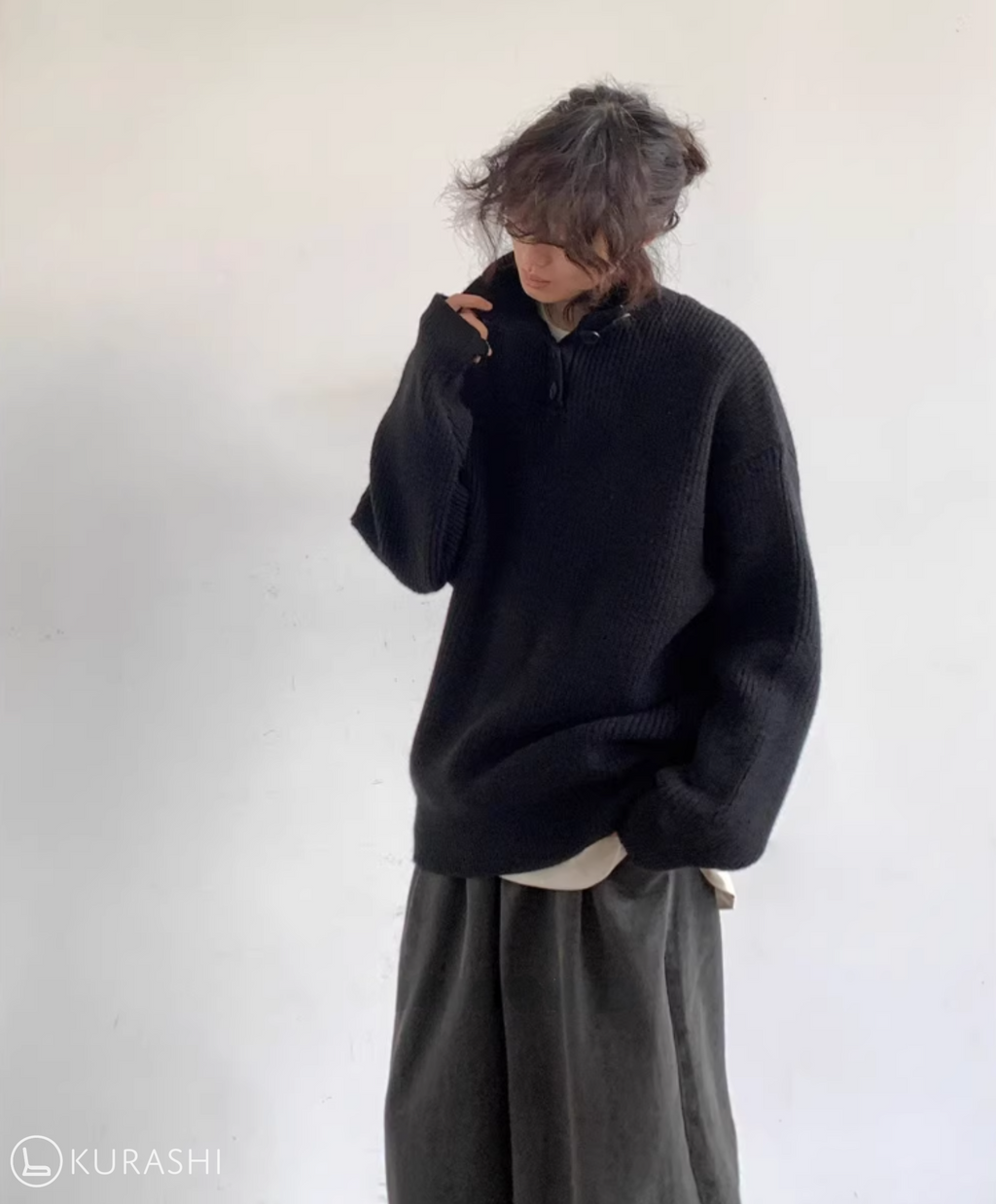 Yamaji Half-Zip Knit Pullover