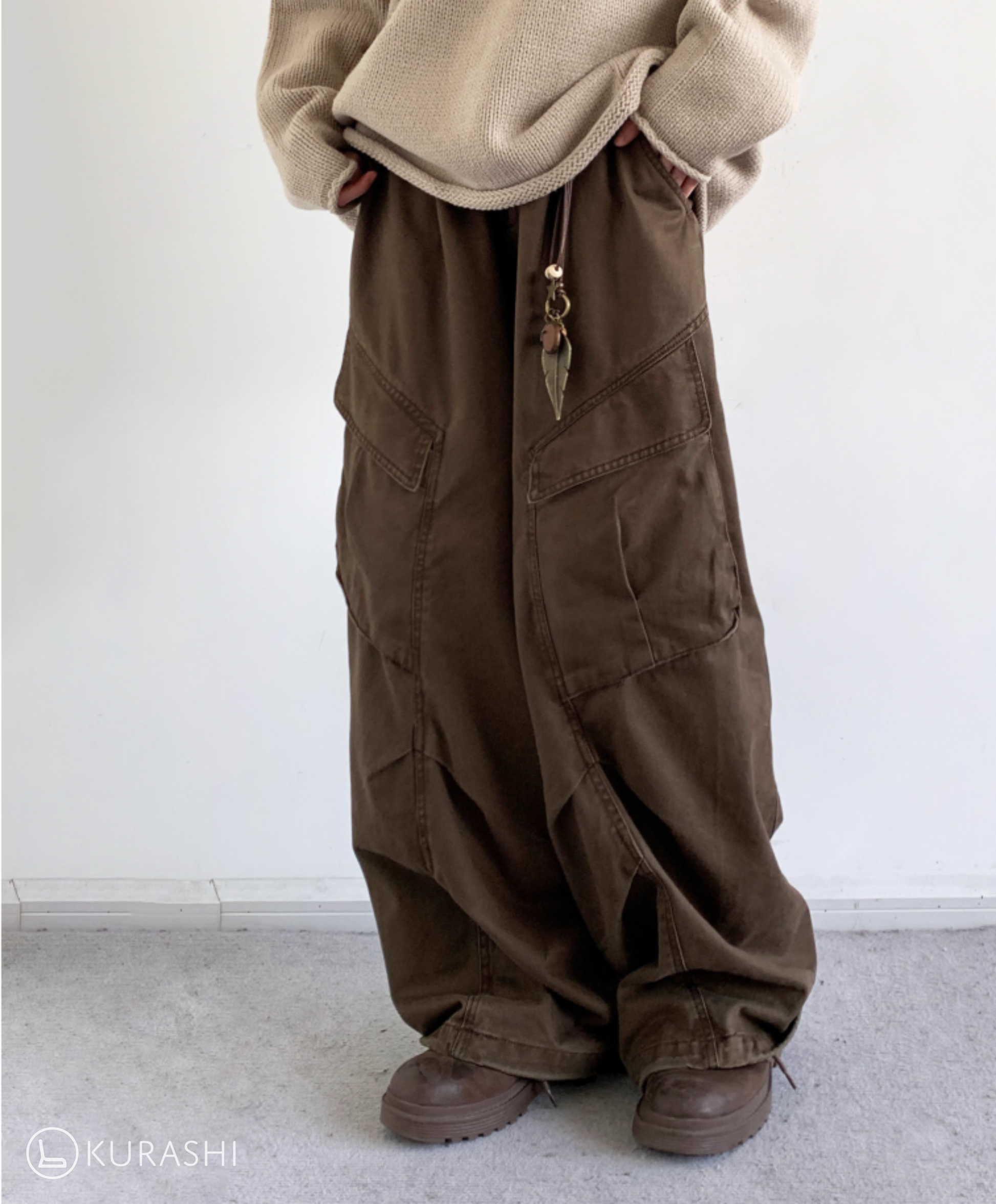 Aviator Wide-Leg Cargo Pants