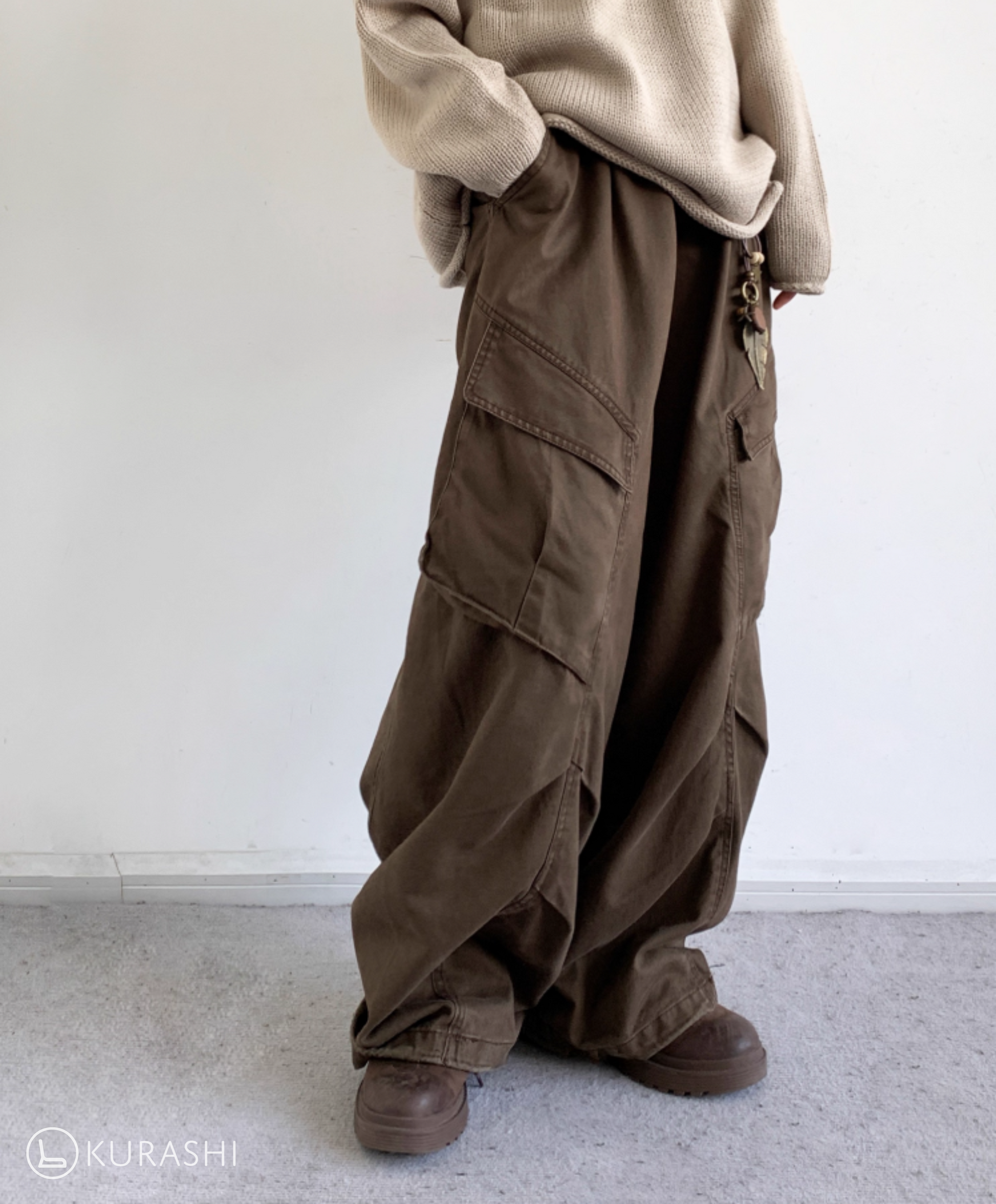 Aviator Wide-Leg Cargo Pants