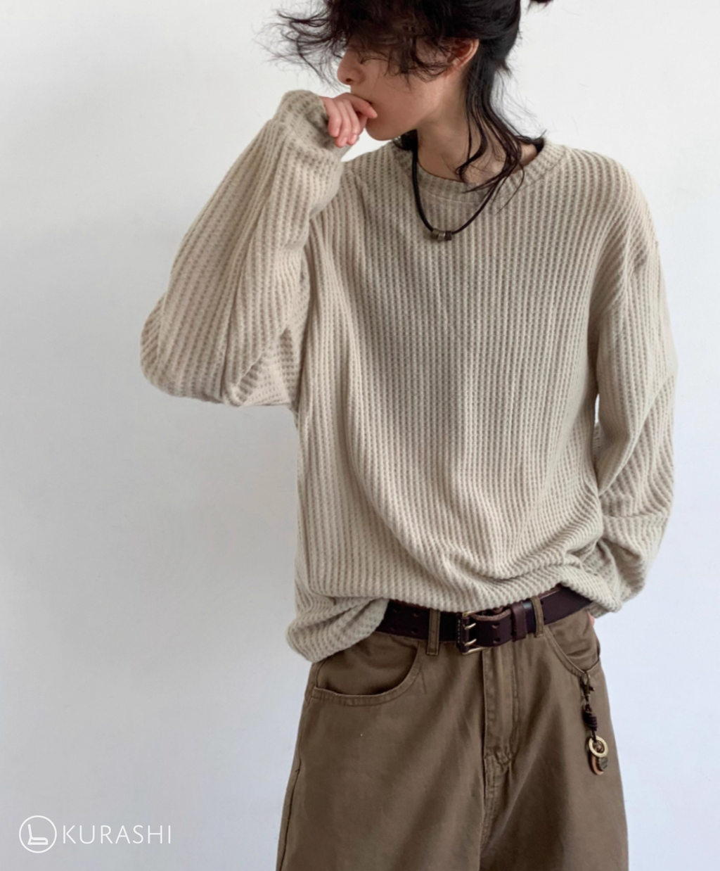 Suna Waffle Knit Long Sleeve