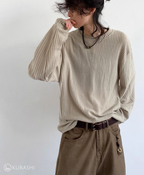 Suna Waffle Knit Long Sleeve
