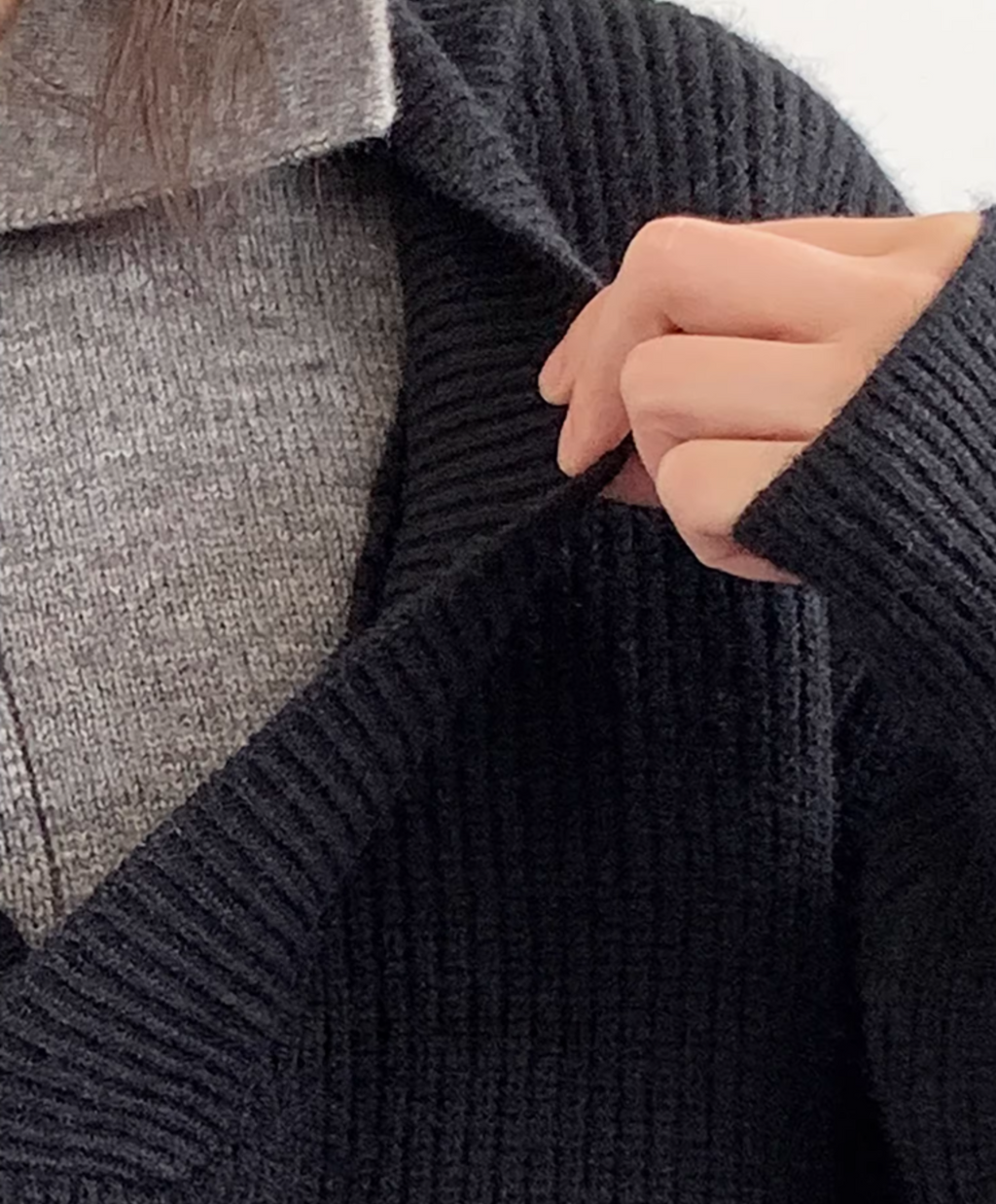Kaito Layered Knit Polo Sweater