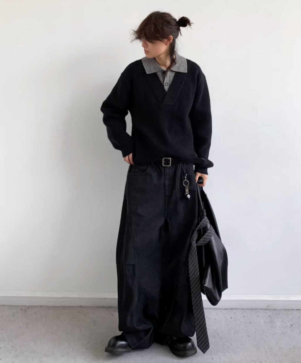 Kaito Layered Knit Polo Sweater