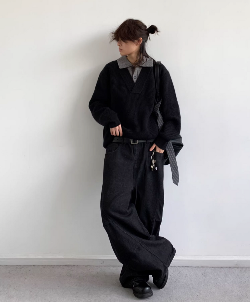 Kaito Layered Knit Polo Sweater