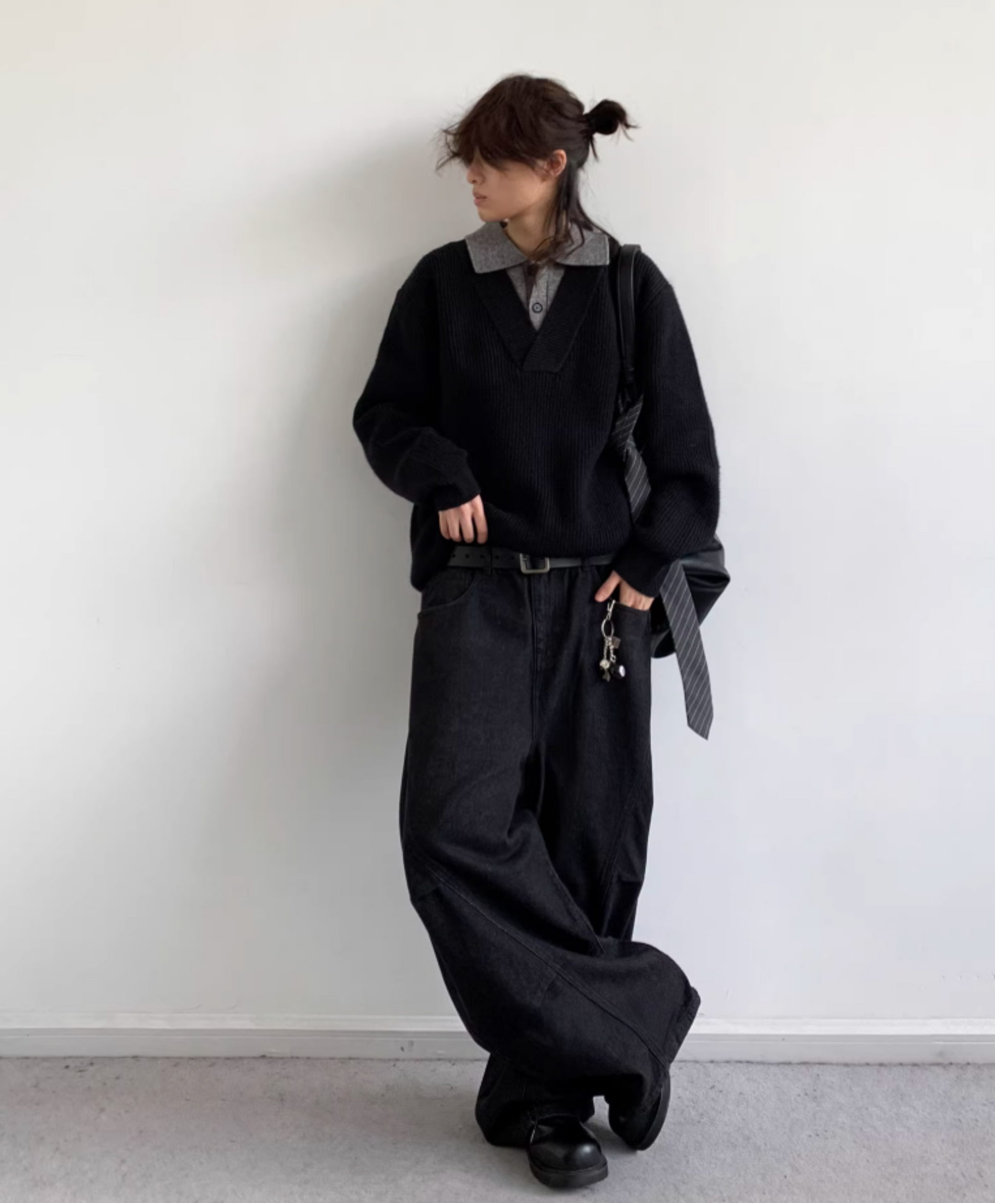 Kaito Layered Knit Polo Sweater