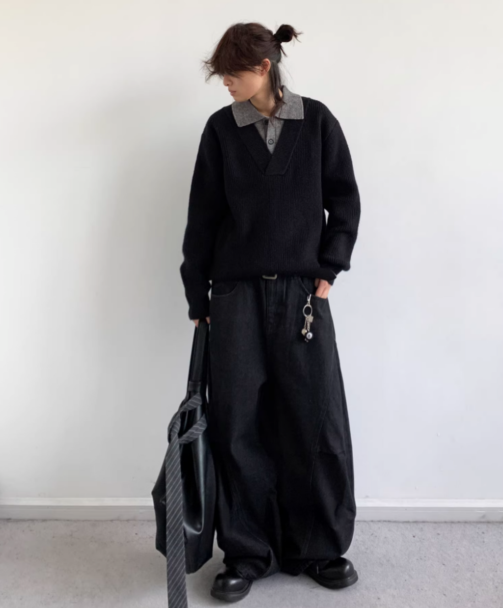 Kaito Layered Knit Polo Sweater