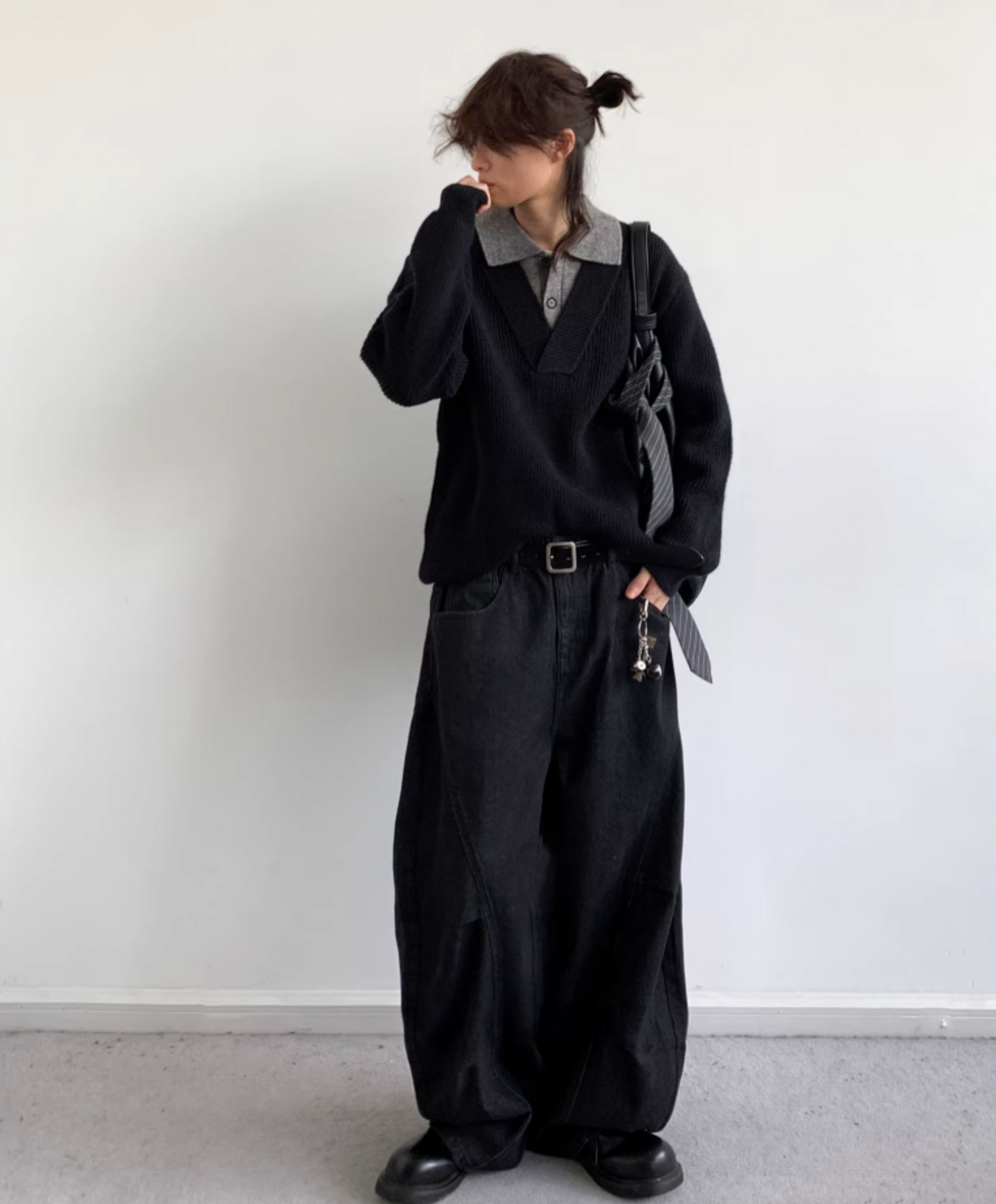 Kaito Layered Knit Polo Sweater