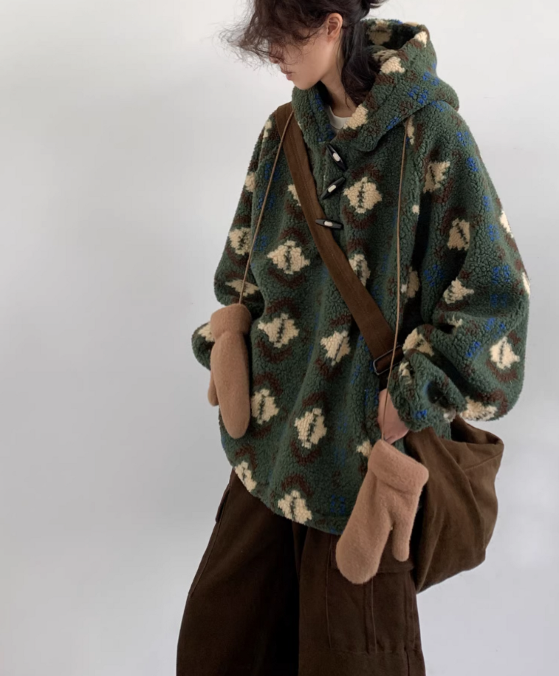 Haruto Patterned Fleece Hoodie