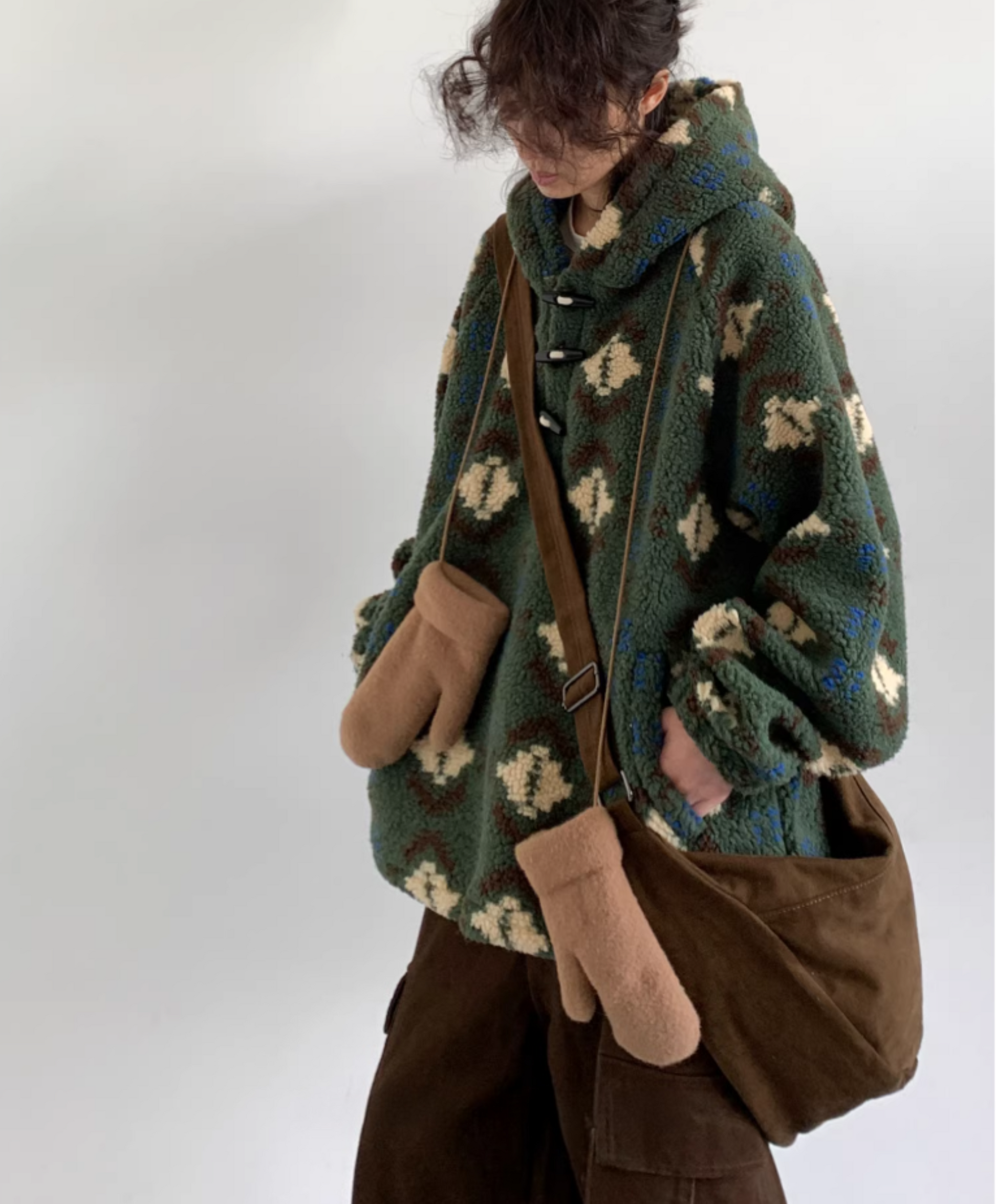 Haruto Patterned Fleece Hoodie