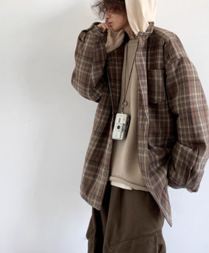 Riku Layered Plaid Hooded Jacket