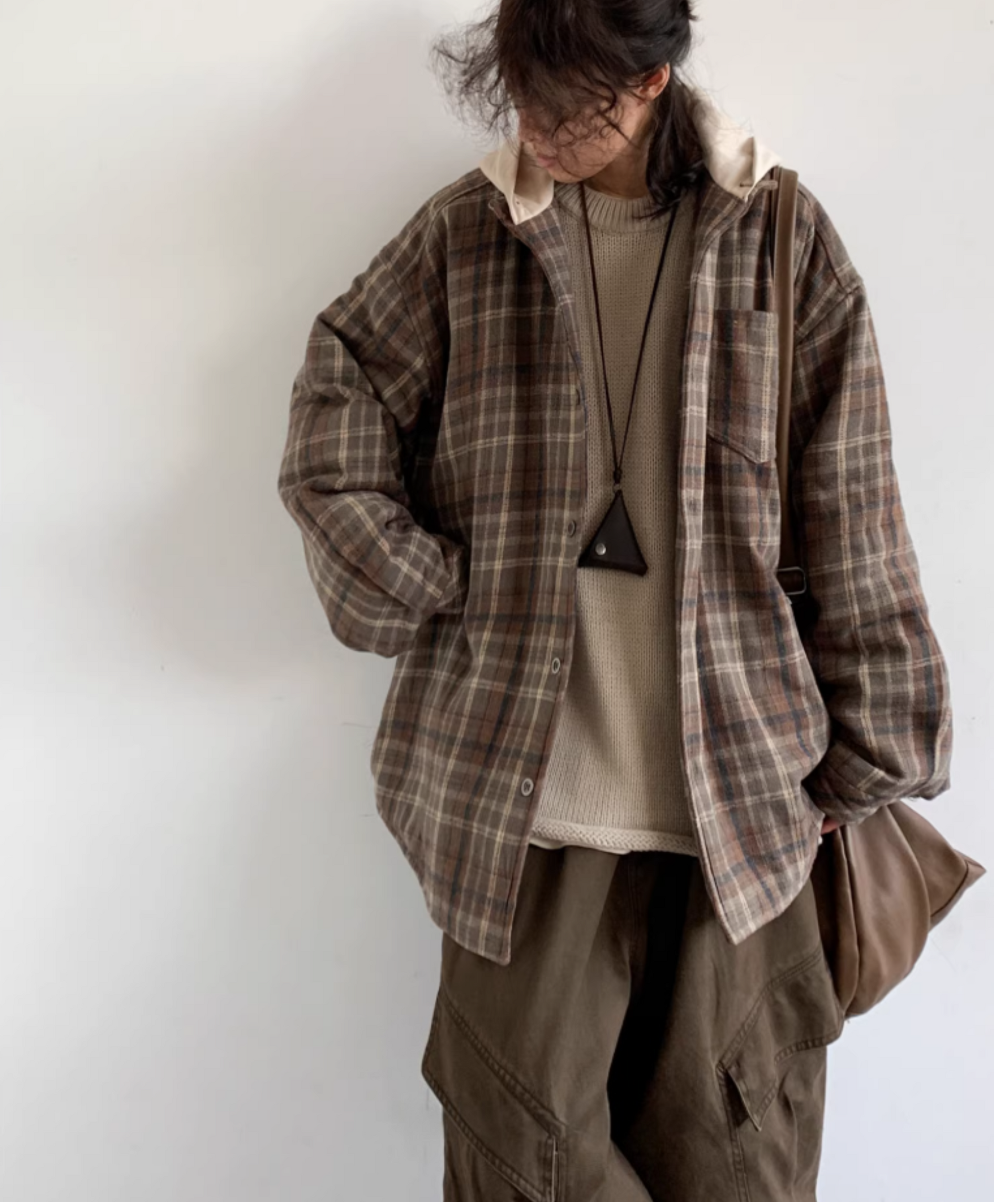 Riku Layered Plaid Hooded Jacket