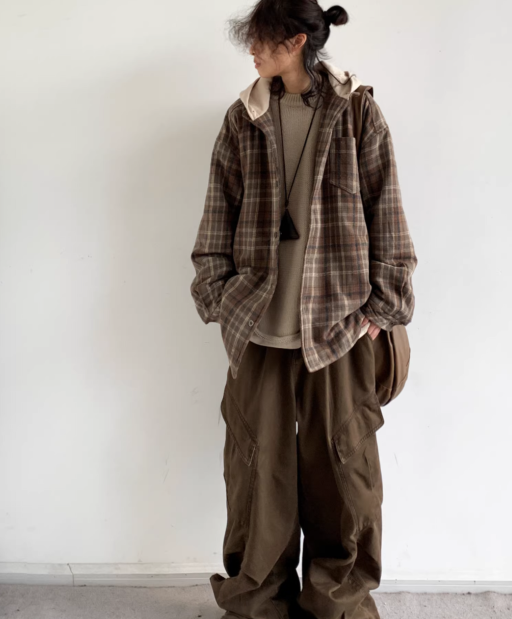 Riku Layered Plaid Hooded Jacket